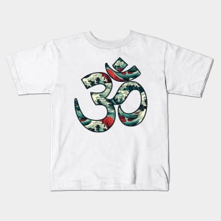 Cosmic Resonance: The Mystical Power of Om Kanagawa Kids T-Shirt